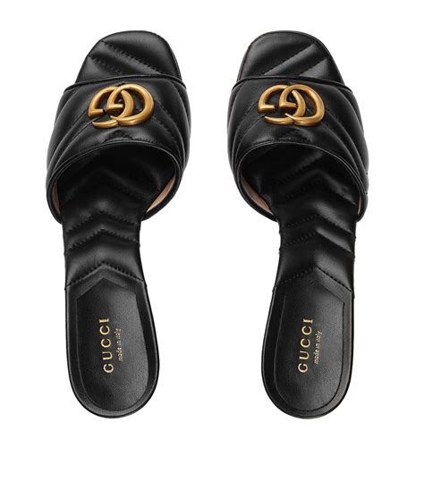 gucci double g mules|Gucci Double G Logo Leather Mules .